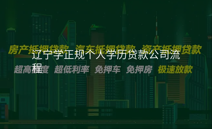 辽宁学正规个人学历贷款公司流程