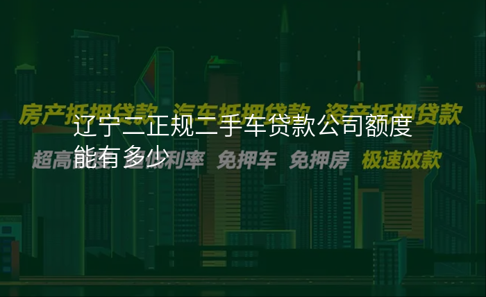 辽宁二正规二手车贷款公司额度能有多少
