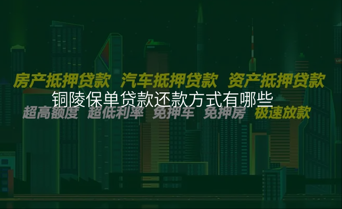 铜陵保单贷款还款方式有哪些