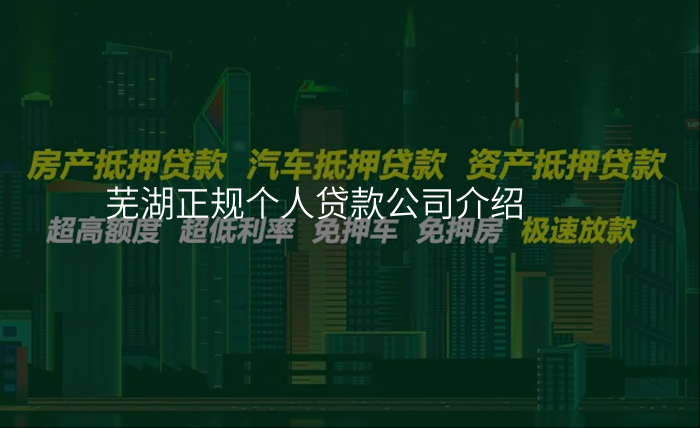 芜湖正规个人贷款公司介绍