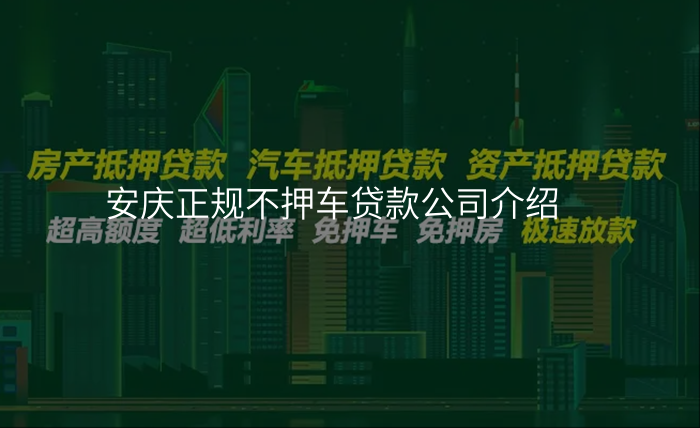 安庆正规不押车贷款公司介绍