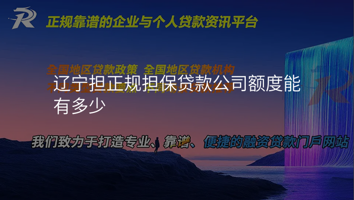 辽宁担正规担保贷款公司额度能有多少