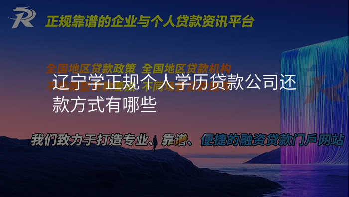 辽宁学正规个人学历贷款公司还款方式有哪些