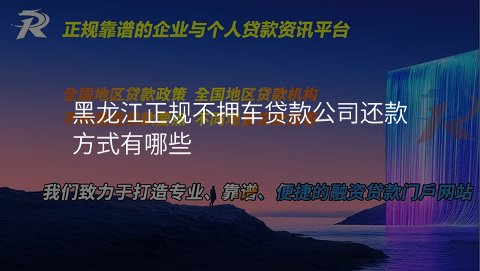 黑龙江正规不押车贷款公司还款方式有哪些