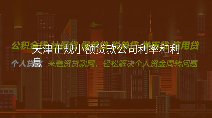 天津正规小额贷款公司利率和利息