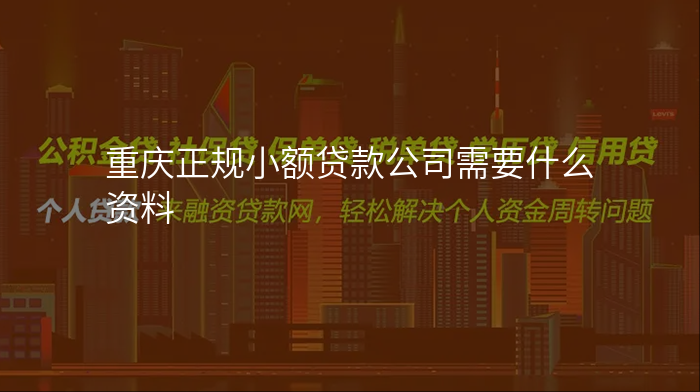 重庆正规小额贷款公司需要什么资料