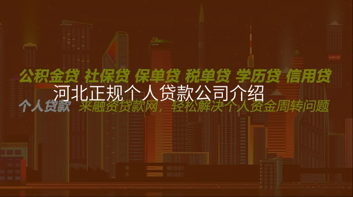 河北正规个人贷款公司介绍