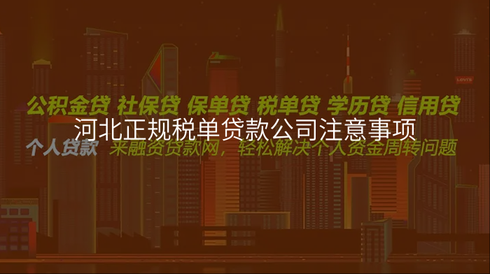河北正规税单贷款公司注意事项