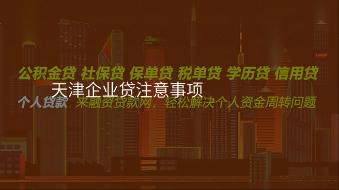 天津企业贷注意事项