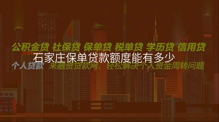 石家庄保单贷款额度能有多少