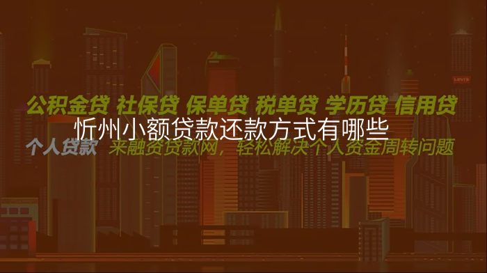 忻州小额贷款还款方式有哪些