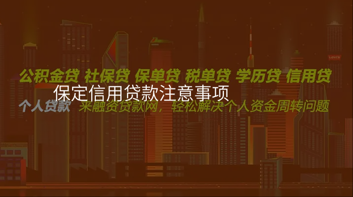 保定信用贷款注意事项