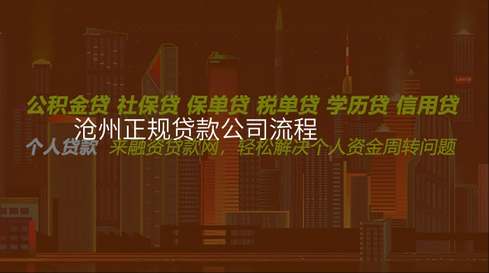 沧州正规贷款公司流程