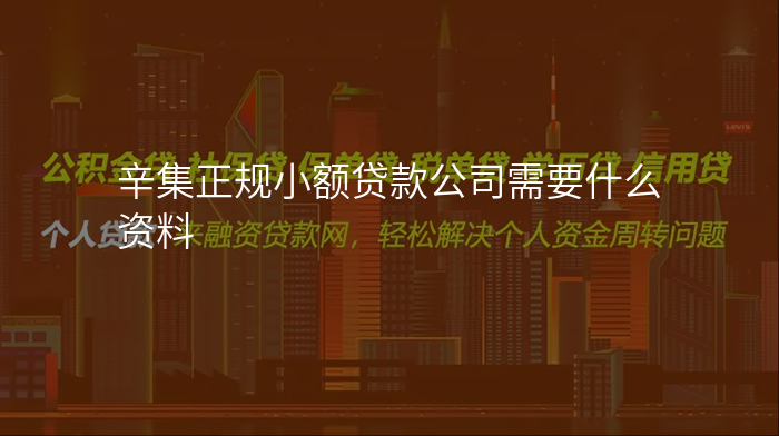 辛集正规小额贷款公司需要什么资料