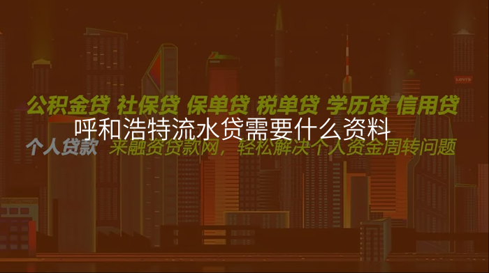 呼和浩特流水贷需要什么资料