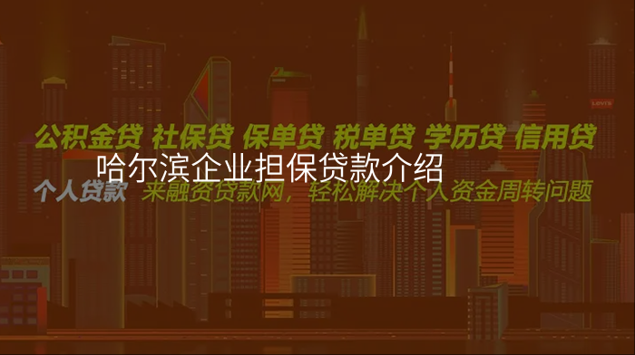 哈尔滨企业担保贷款介绍