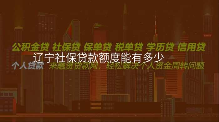 辽宁社保贷款额度能有多少