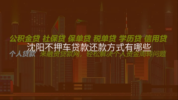 沈阳不押车贷款还款方式有哪些