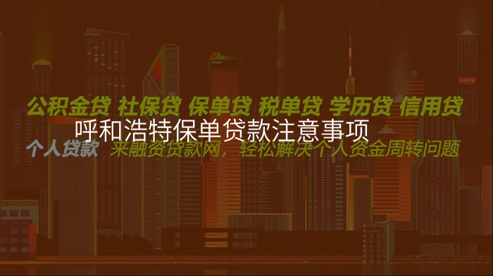 呼和浩特保单贷款注意事项