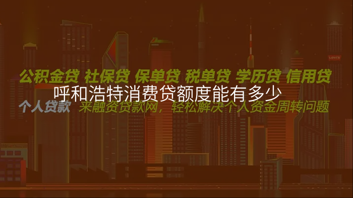 呼和浩特消费贷额度能有多少