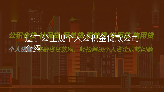 辽宁公正规个人公积金贷款公司介绍