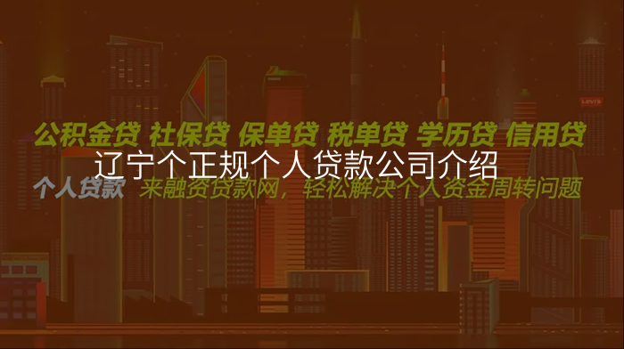 辽宁个正规个人贷款公司介绍