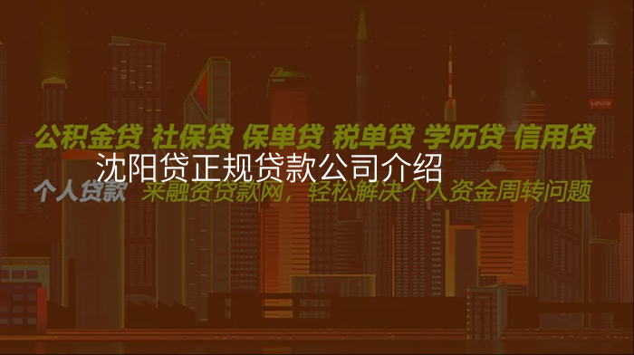 沈阳贷正规贷款公司介绍