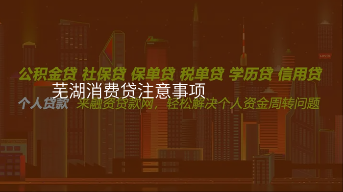 芜湖消费贷注意事项