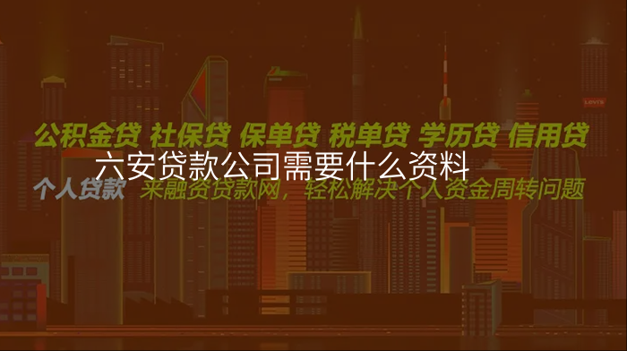 六安贷款公司需要什么资料