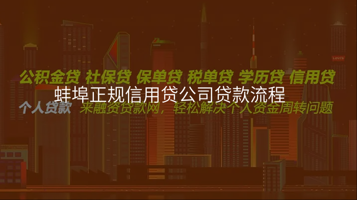 蚌埠正规信用贷公司贷款流程