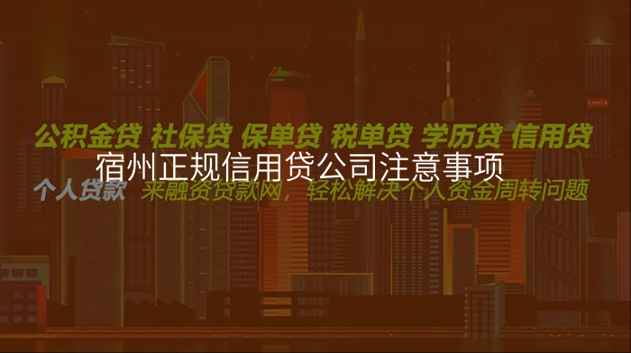 宿州正规信用贷公司注意事项