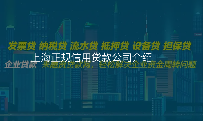上海正规信用贷款公司介绍