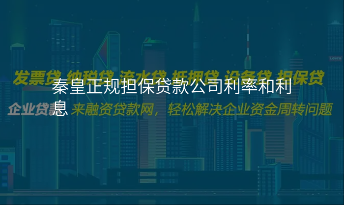 秦皇正规担保贷款公司利率和利息