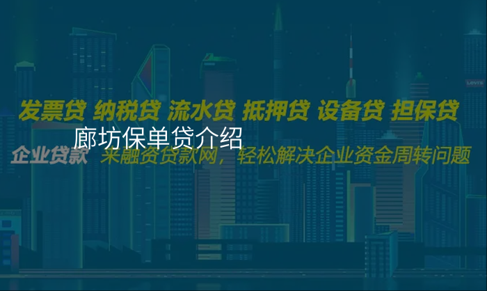 廊坊保单贷介绍