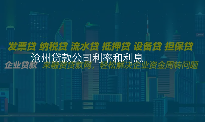 沧州贷款公司利率和利息