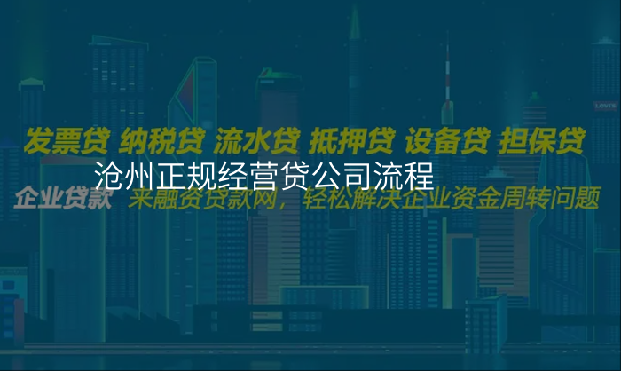 沧州正规经营贷公司流程