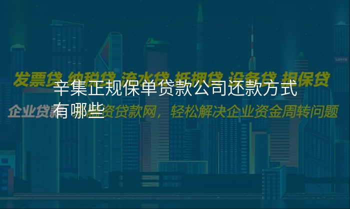 辛集正规保单贷款公司还款方式有哪些