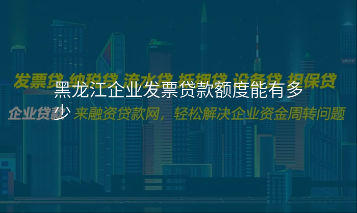 黑龙江企业发票贷款额度能有多少