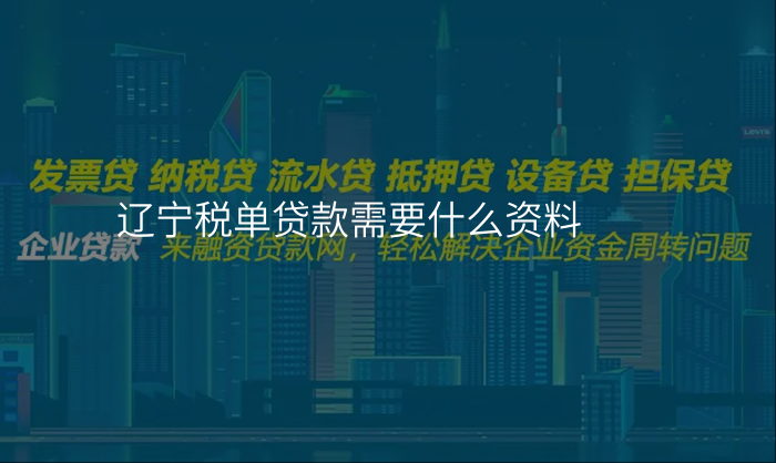 辽宁税单贷款需要什么资料