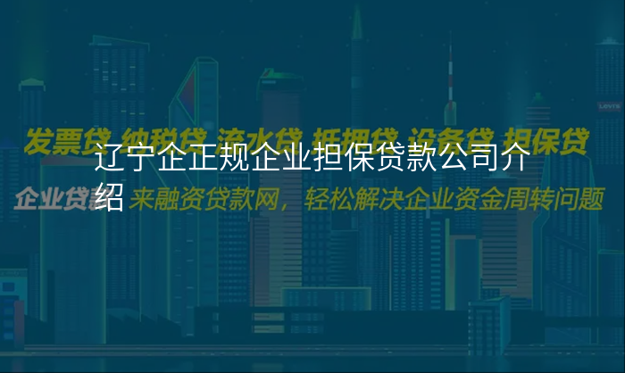 辽宁企正规企业担保贷款公司介绍