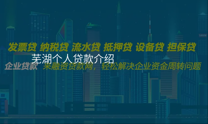 芜湖个人贷款介绍