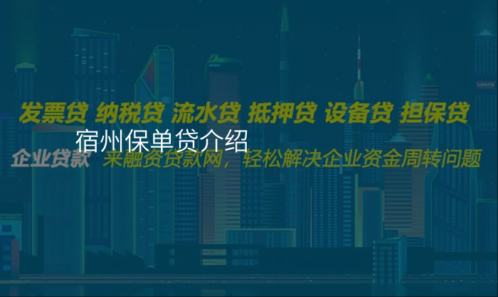 宿州保单贷介绍