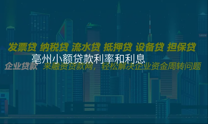 亳州小额贷款利率和利息