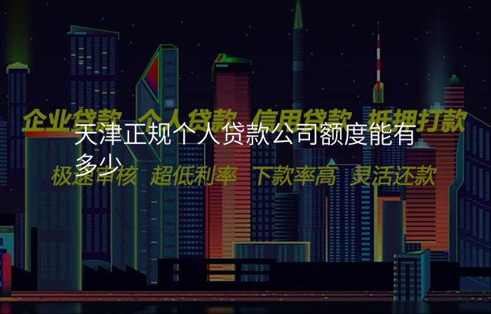 天津正规个人贷款公司额度能有多少