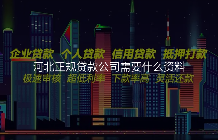 河北正规贷款公司需要什么资料