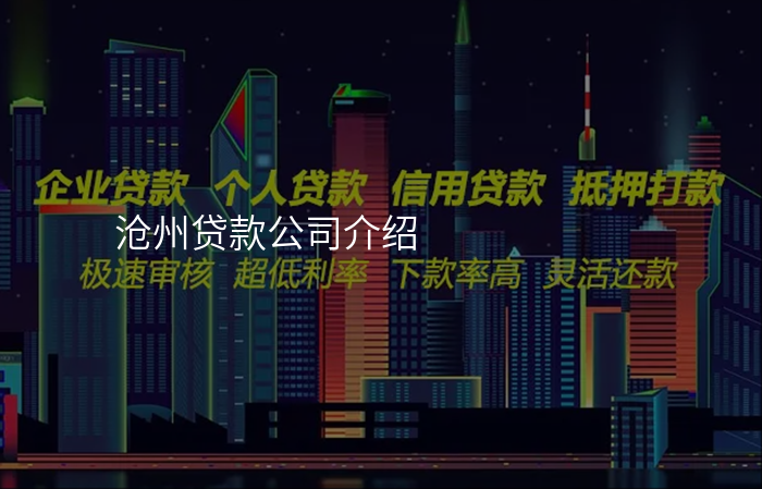 沧州贷款公司介绍
