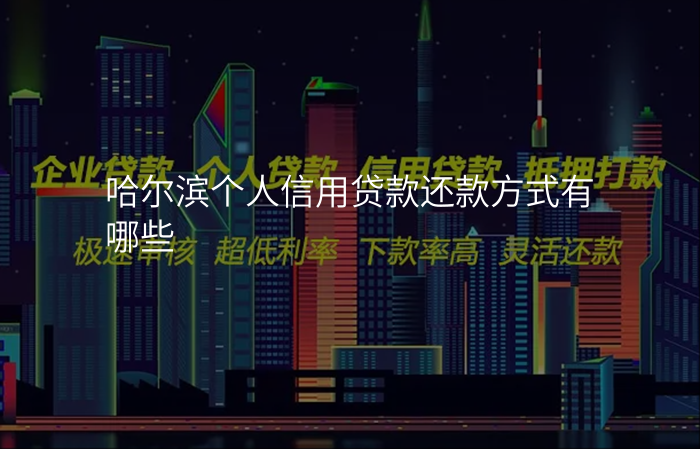 哈尔滨个人信用贷款还款方式有哪些