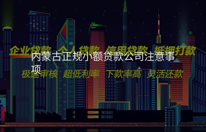 内蒙古正规小额贷款公司注意事项