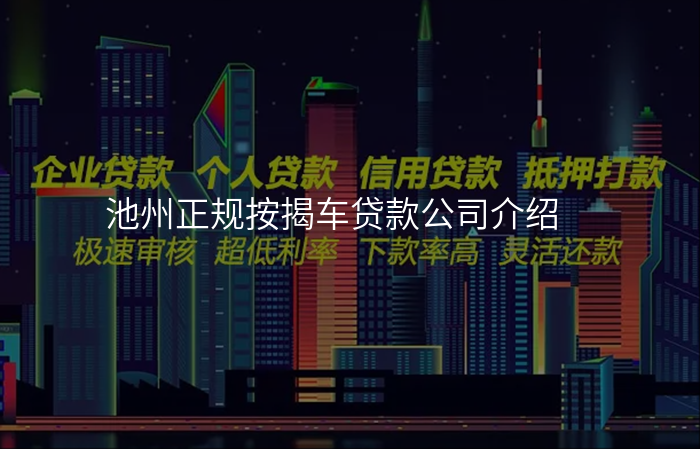 池州正规按揭车贷款公司介绍