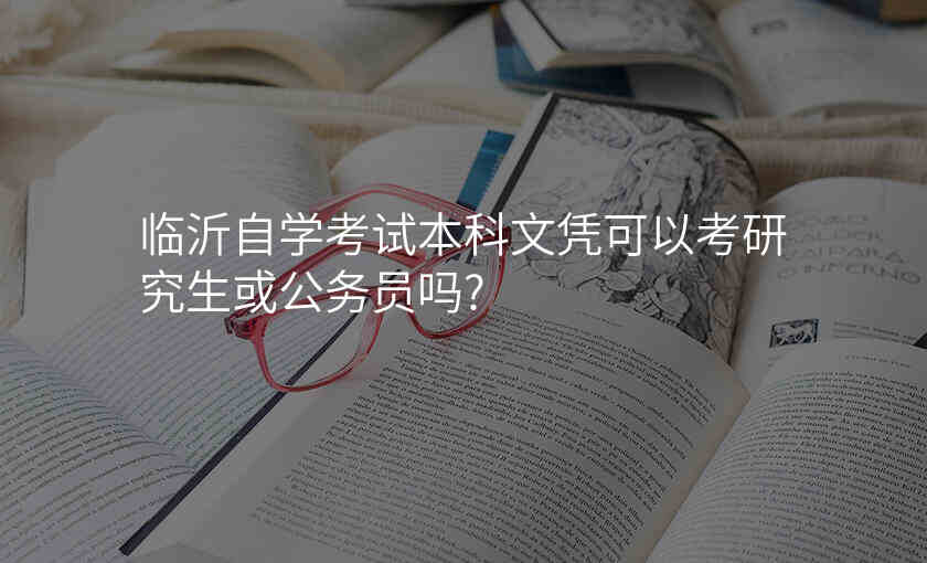临沂自学考试本科文凭可以考研究生或公务员吗?